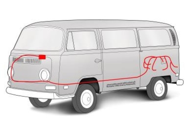 Kabelbaum Kabelstrang Elektrik VW Bus T2 1968 1969 VW Bus T2 T2a mit Typ1 Motor 211971028F